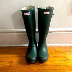 Hunter original tall rain boots, dark green